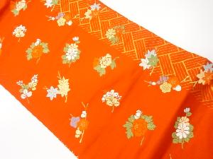 リサイクル　花々模様織出し名古屋帯